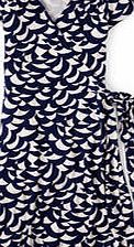 Boden Summer Wrap Dress, Navy/Ivory Large Waves 34778654