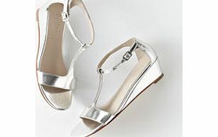 Boden T-Bar Wedge Sandal, Silver,Bright