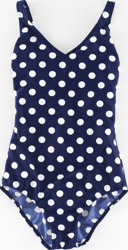 Boden, 1669[^]35237247 Vintage V-neck Swimsuit Sailor Blue Spot Boden,