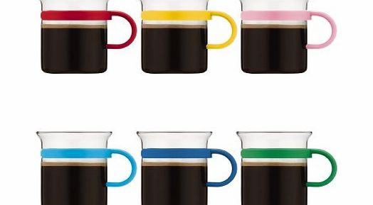 Bodum 70th Anniversary Limited Edition Bistro 0.2l Glass Cup / Mug. Colour may vary
