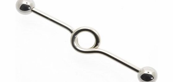 Body Jewellery Shack Industrial Scaffold piercing Bars LOOP RING 1.6mm thick 5mm Ball 35mm Long Barbell