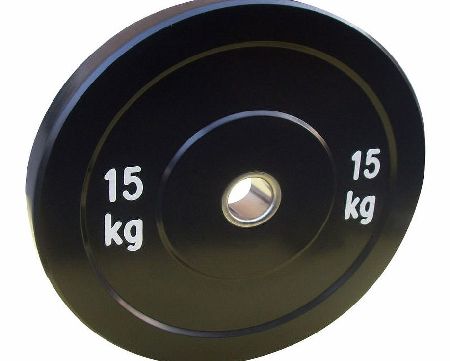 Body Power 15Kg Solid Rubber Olympic Disc Weight Plate (x1)