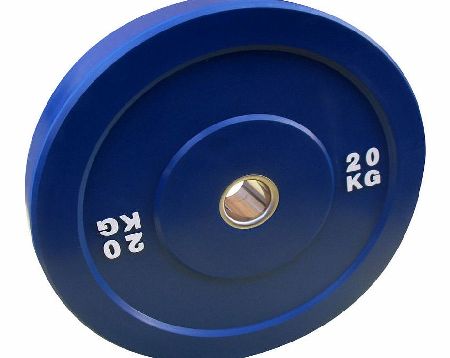 Body Power 20Kg BLUE Solid Rubber Olympic Disc Weight Plate