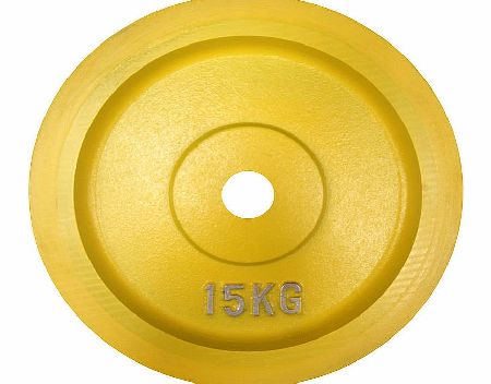 Body Power BUMPER Olympic Disc (Rubber Edged)- 15Kg (x2) YELL