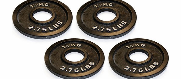 Body Power Cast Iron Olympic Discs - 1.25kg (x4)