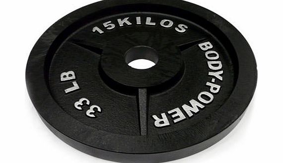 Body Power Cast Iron Olympic Discs - 15Kg (x2)