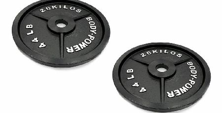 Body Power Cast Iron Olympic Discs - 20kg (X2)