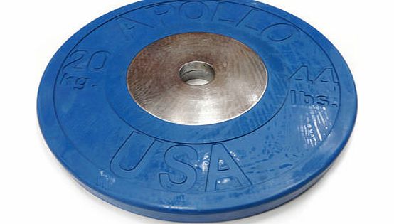Body Power Deluxe Rubber/Chrome Olympic Plate 20Kg (x2) BLUE