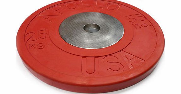 Body Power Deluxe Rubber/Chrome Olympic Plates 25Kg (x2) RED