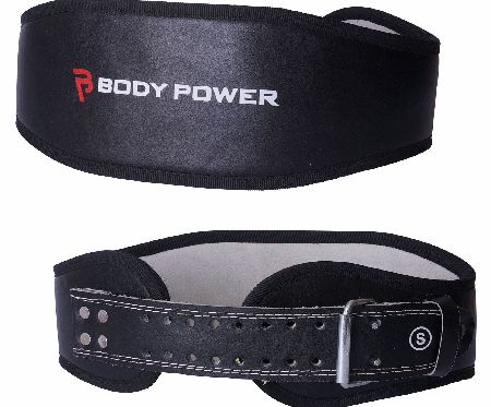 Body Power Leather Weightlifting Belt (Small)