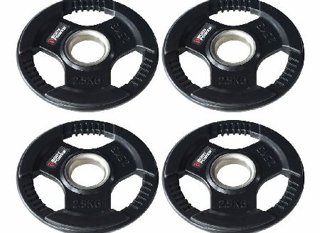 Body Power Rubber Enc Tri Grip OLYMPIC Weight Disc Plates -