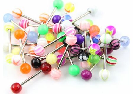 316L Surgical Steel 30 Assorted Mixed Tongue Nipple Bar Ring Barbell Body Piercing Jewelry
