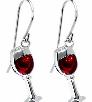 BodyCandy Stainless Steel Red Wine Glass Earrings