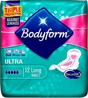 Bodyform, 2041[^]10001557 Ultra Towels Long Wings x12 10001557