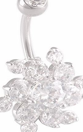 14Gauge 1.6mm 3/8 10mm Clear Jeweled steel belly navel button ring bar Body Piercing Jewellery ABKI