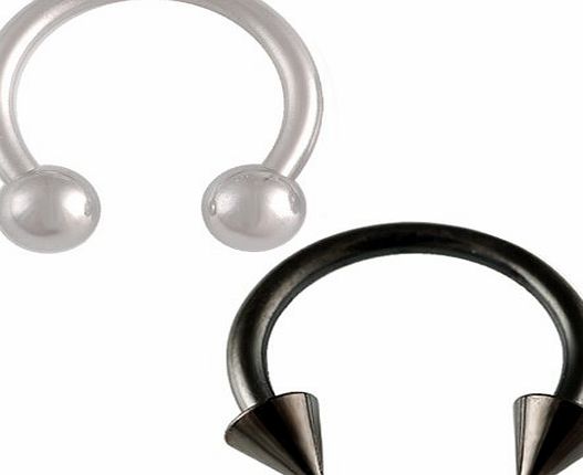 2Pcs 16g 16 gauge 1.2mm 5/16 8mm steel circular barbell horseshoe bar ring lip ear tragus studs eyebrow Body Piercing Jewellery HALX
