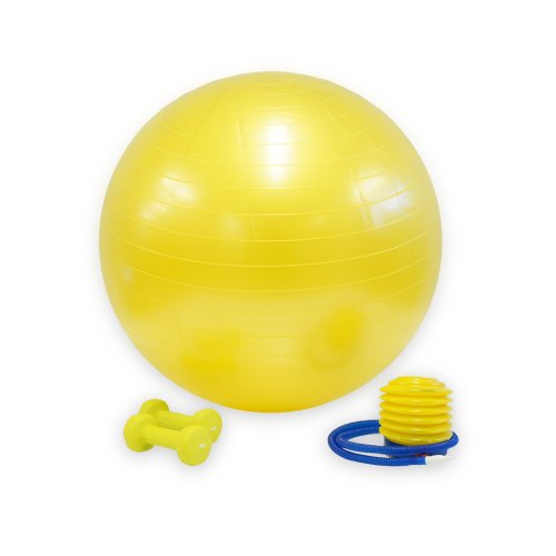 65cm Gym Ball including Foot Pump and Dumbbell Set