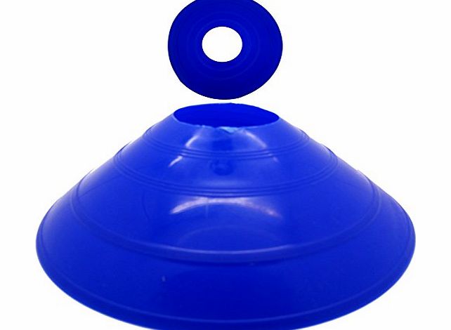 BodyRip 10 x FOOTBALL RUGBY SOCCER RUNNING TRAINING SPACE MARKERS CONES DISCS (BLUE)