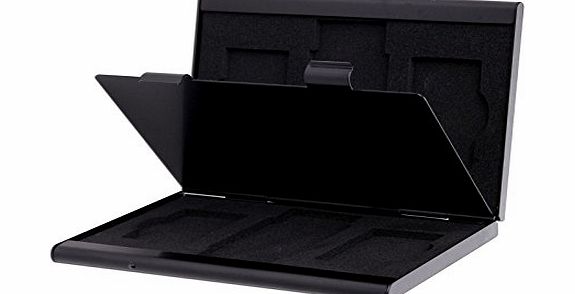 Aluminium 6 in 1 MS Memory Stick Pro Duo Black Memory Card Case