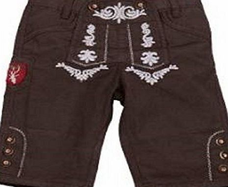Bondi Traditional German Kids Leather Trousers Rebel Article No. 29997 - 105 brown, 1 year