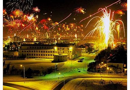 Bonfire And Fireworks - Reykjavik