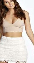 boohoo Ally All Over Crochet Mini Skirt - ivory azz07190