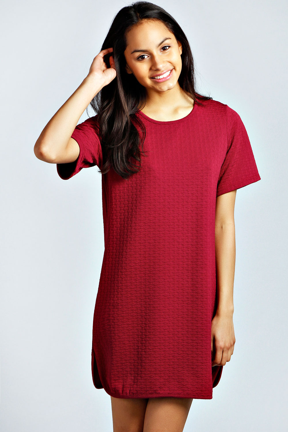 Amie Textured Fabric T-Shirt Dress -