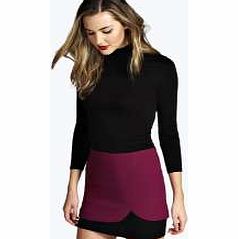 boohoo Aniya Double Layer Crepe Skirt - purple azz21779