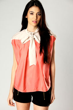 Anna Oversized Tie Front Blouse Female