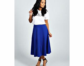 boohoo Arianna Plain Full Circle Midi Skirt - cobalt