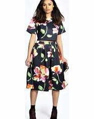 boohoo Bold Floral Midi Skirt Co-Ord Set - multi azz15487
