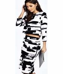 boohoo Boutique Abstract Stripe Skirt Co-Ord Set -