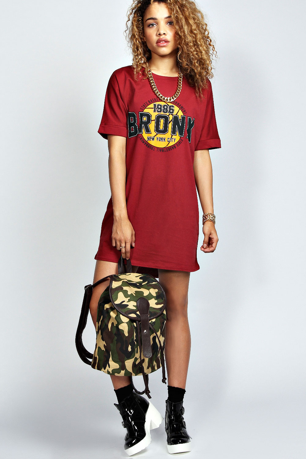 Cara Bronx T-Shirt Dress - berry azz35568