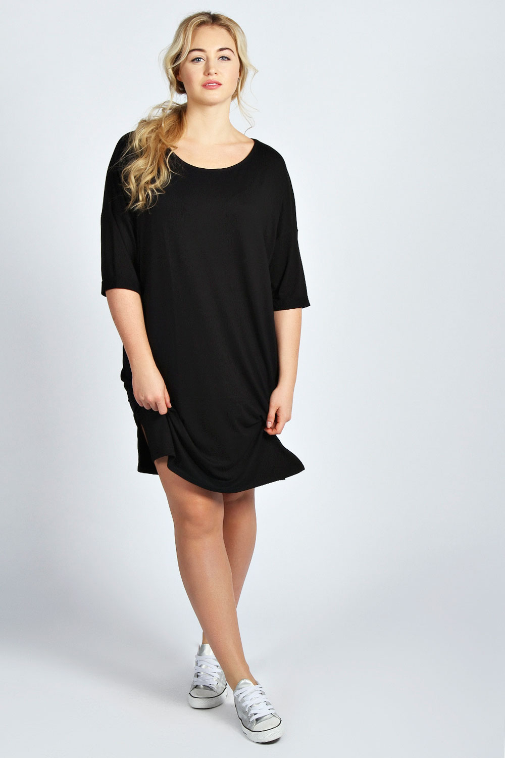 Charlotte Oversized T-Shirt Dress - black