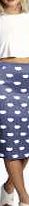 boohoo Cloud Print Woven Pencil Skirt - blue azz16431