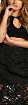 boohoo Crochet Lace Midi Skirt - black azz16228