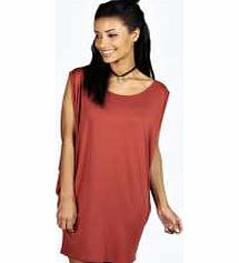 Drape TShirt Dress - terracotta azz18986