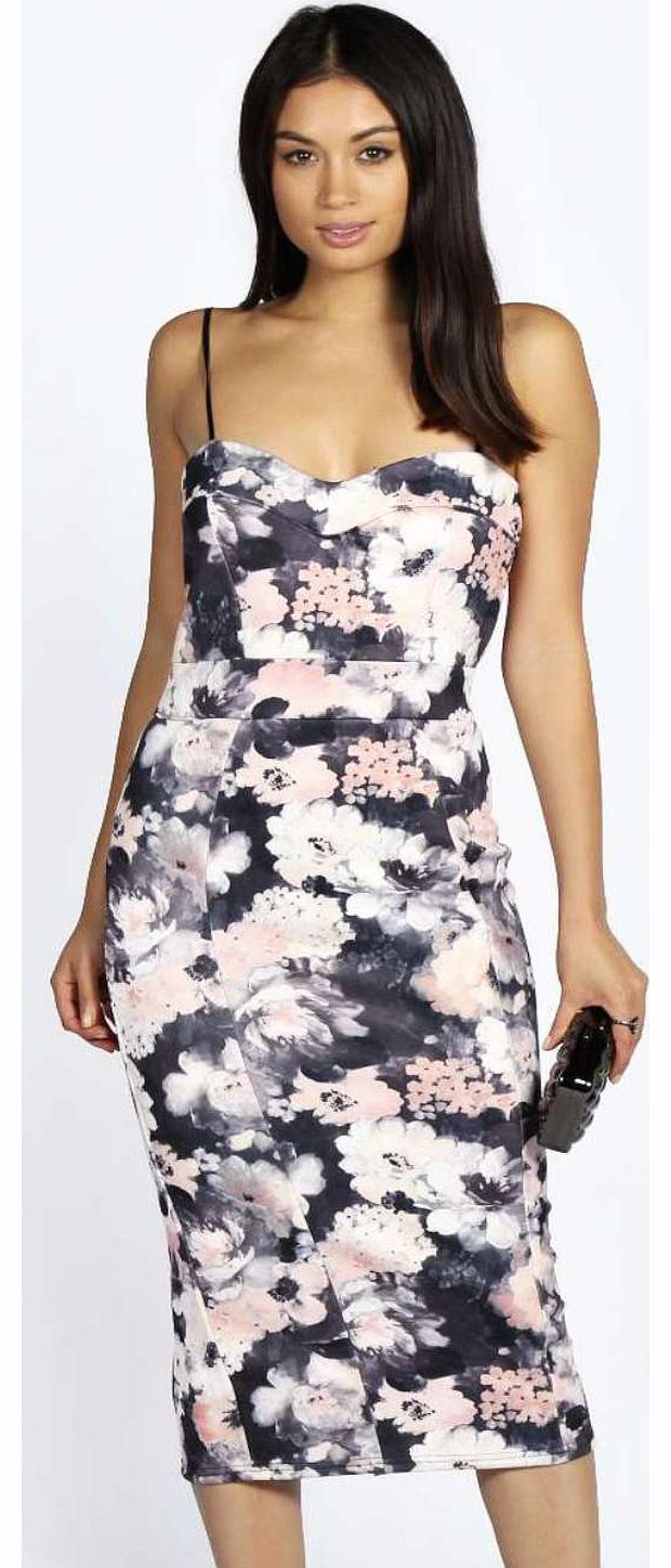 Edie Cami Sweetheart Floral Bodycon Dress -