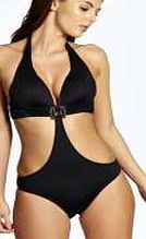boohoo Egypt Jewel Detail Swimsuit - black azz21345
