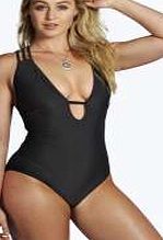 boohoo Elise Halterneck Swimsuit With Back Detail -