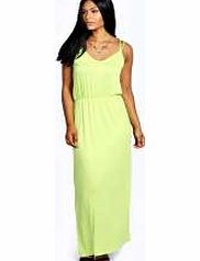 Eloise Strappy Low Cross Back Maxi Dress - lime