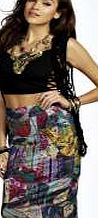 boohoo Ethnic Print Midi Skirt - multi azz05063