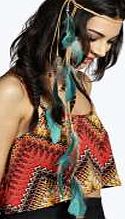 boohoo Feather Drop Headband - blue azz03598