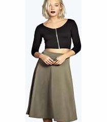 boohoo Grace Full Circle Midi Skirt - khaki azz20468