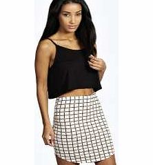 boohoo Grid Check Mini Skirt - blush azz10855