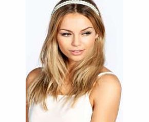 boohoo Hallie Pearl And Gem Headband - white azz23218