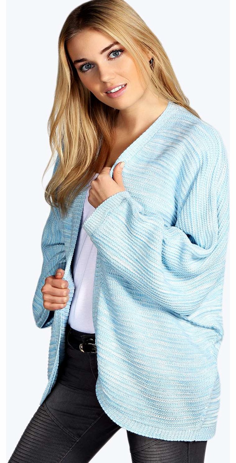 Heida Marl Knit Batwing Cardigan - blue azz15257