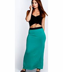boohoo Helena Jersey Maxi Skirt - bright green azz36025