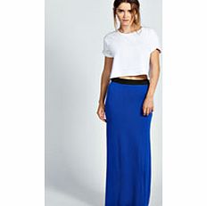 boohoo Helena Jersey Maxi Skirt - cobalt azz36025