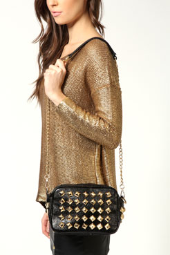 Holly Stud And Glitter Chain Strap Bag Female